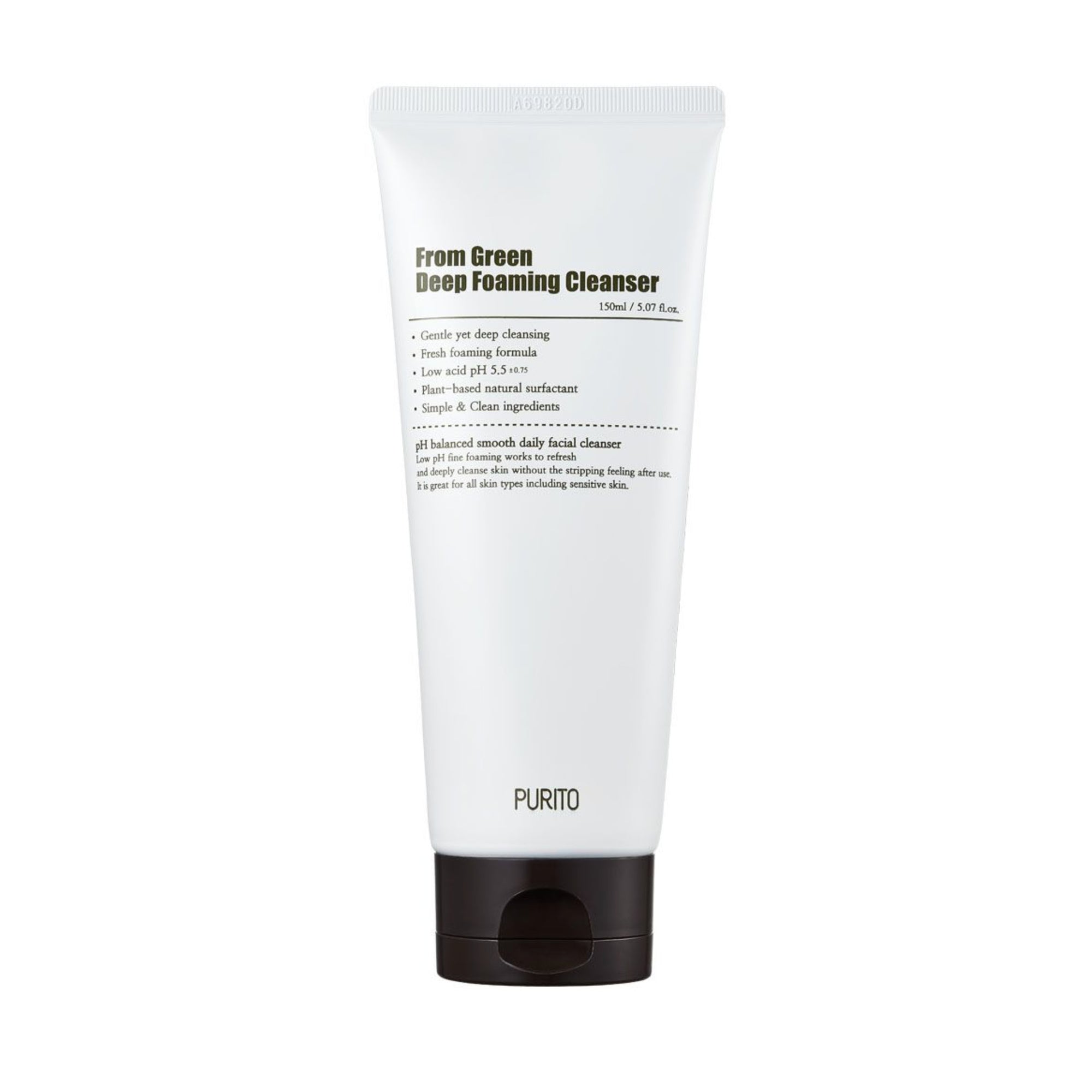 PURITO From Green Deep Foaming Cleanser 150ml With plant-based natural surfactants, ph 5.5