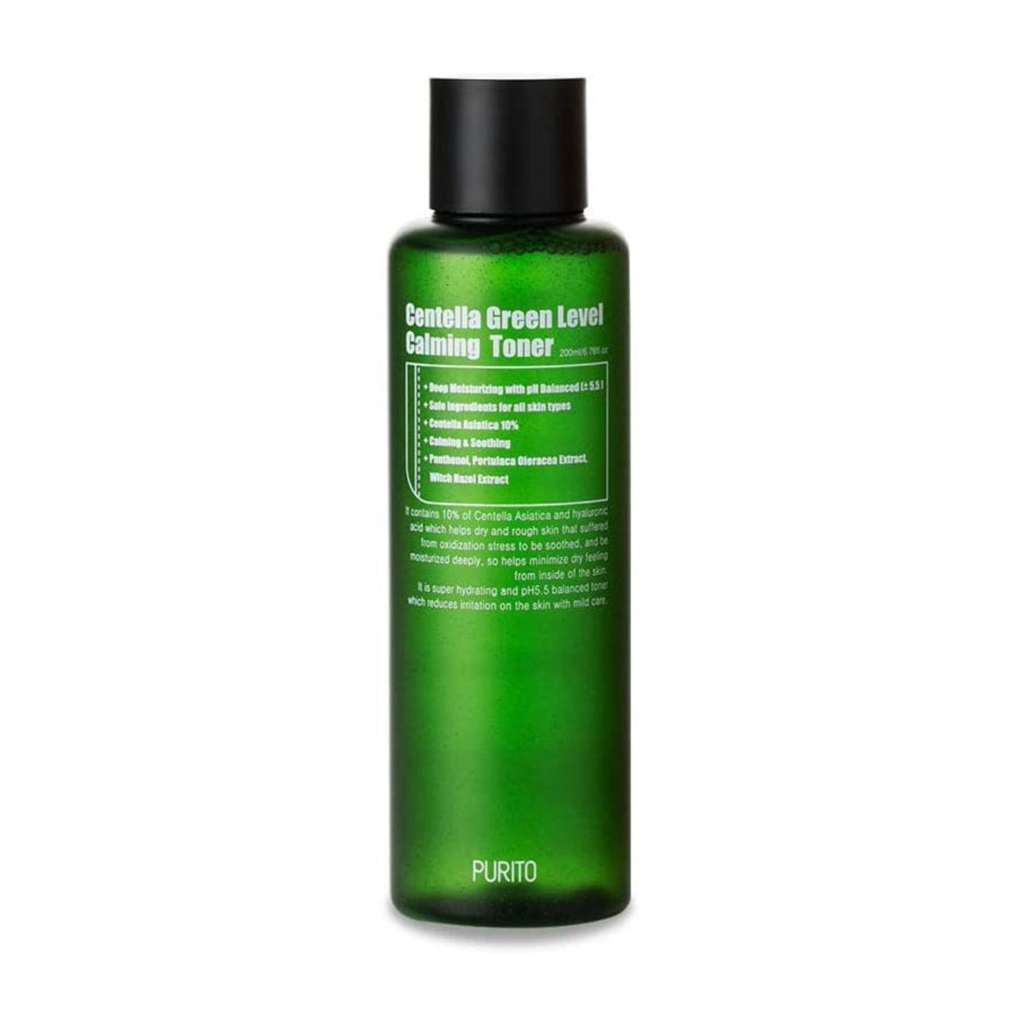 PURITO Centella Green Level Calming Toner 200ml for excellent skin calming & moisturizing