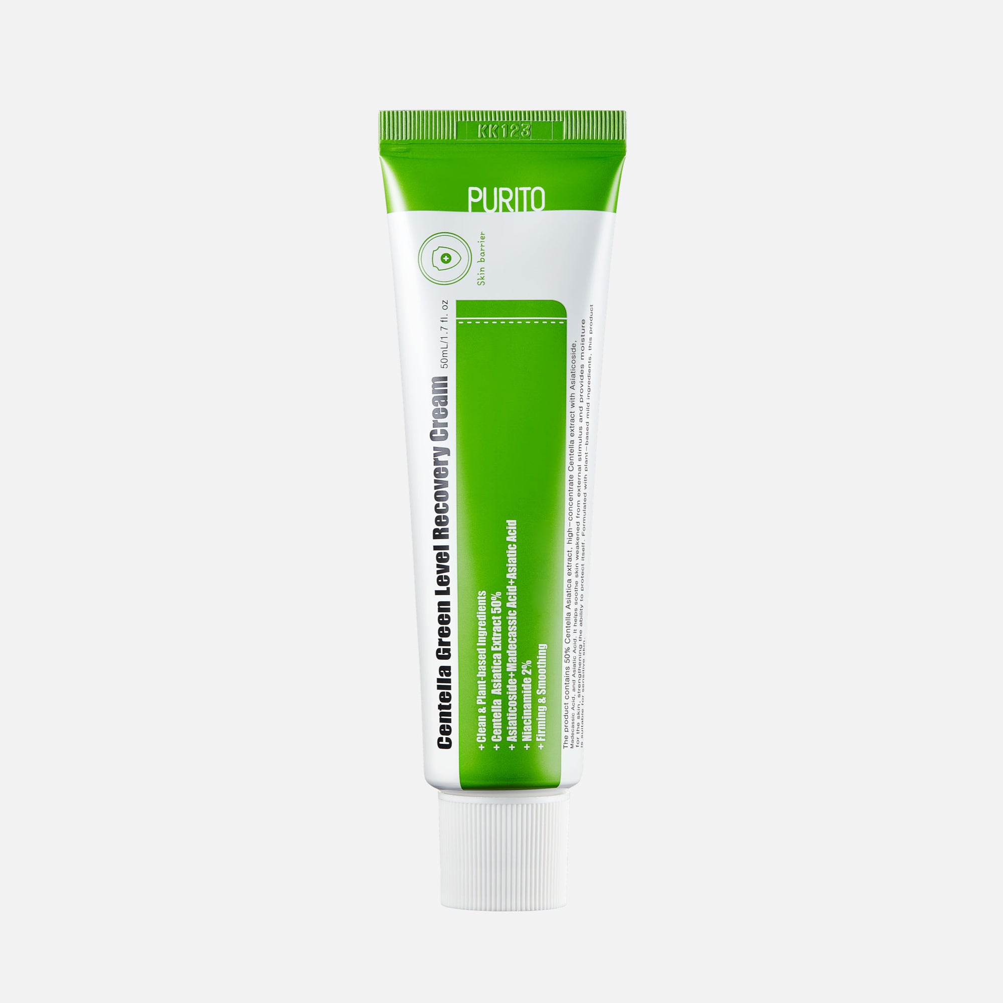 PURITO Centella Green Level Recovery Cream 50ml for effective skin condition improving & recovery