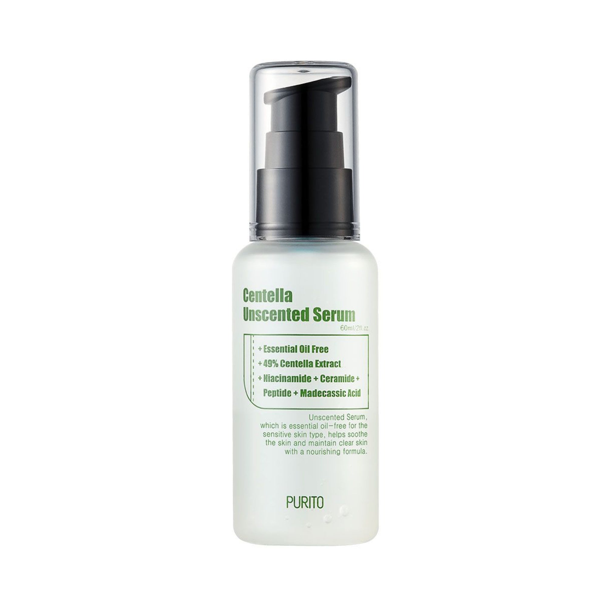 PURITO Centella Unscented Serum 60ml with 49% Centella Extract