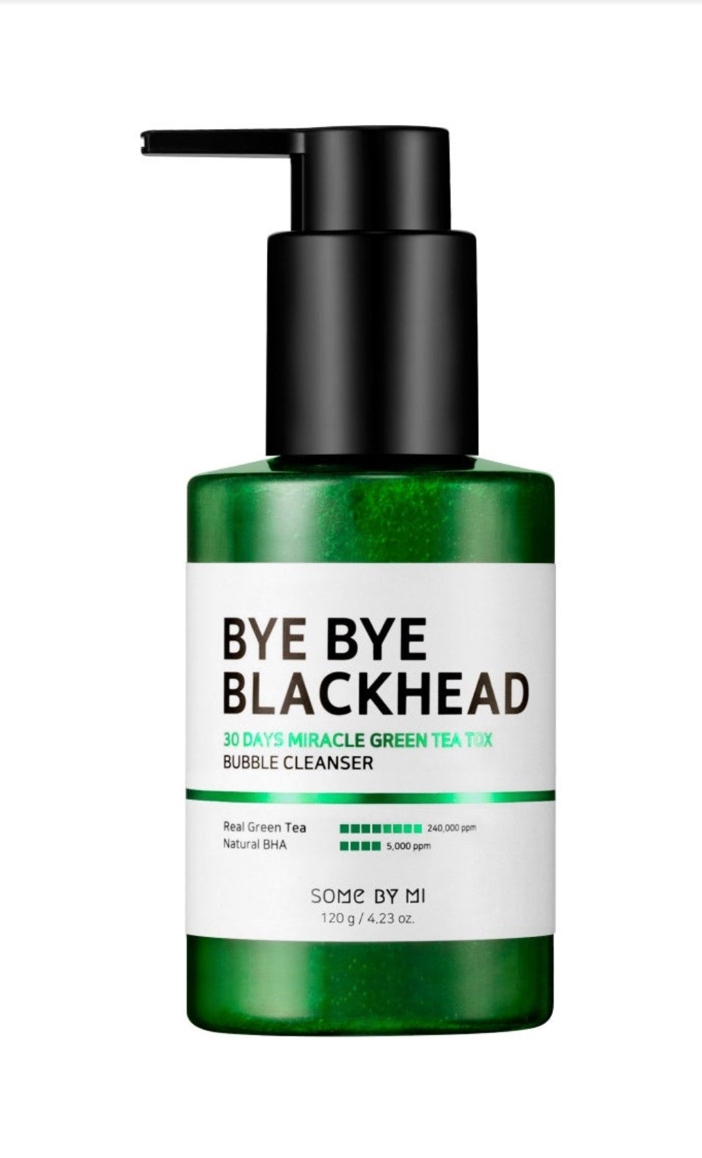 SOME BY MI BYE BYE BLACKHEAD 30 Days Miracle Green Tea Tox Blubble Cleanser 120g - Functional cosmetic cleanser