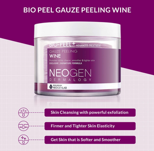 NEOGEN DERMALOGY BIO PEEL GAUZE PEELING WINE  (200ml/30pads) Premium exfoliating pads