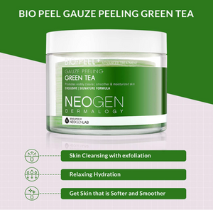 NEOGEN DERMALOGY BIO PEEL Gauze Peeling Green Tea (200ml/30pads) Premium exfoliating pads