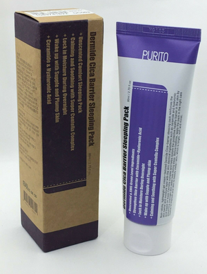 PURITO Dermide Cica Barrier Sleeping Pack 80ml. for the skin calming, rejuvenating & moisturzing.