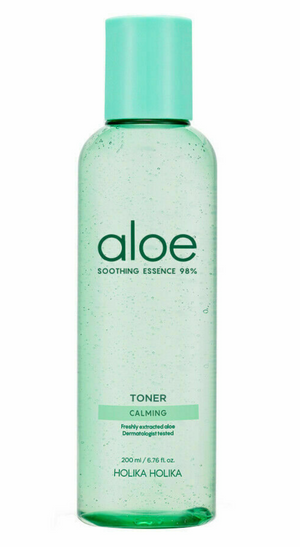 Holika Holika Aloe Soothing Essence 98% Toner 200ml Immediate skin moisturizing & calming with aloe extract.